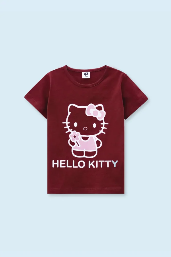 Girls Soft Cotton Kitty Printed T-Shir