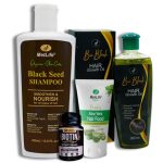 Hair Care Complete course with Black seed shampoo 1- biotin tablets 30 softgel 2- Shampoo 400 ML 3- Alovera Hair food 100ML 4- Bio Black Hair Growth oil